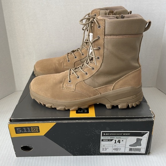 NIB 5.11 Men’s Tactical Speed 3.0 Coyote Side-Zip Boot w/Shoe Box - Picture 9 of 16
